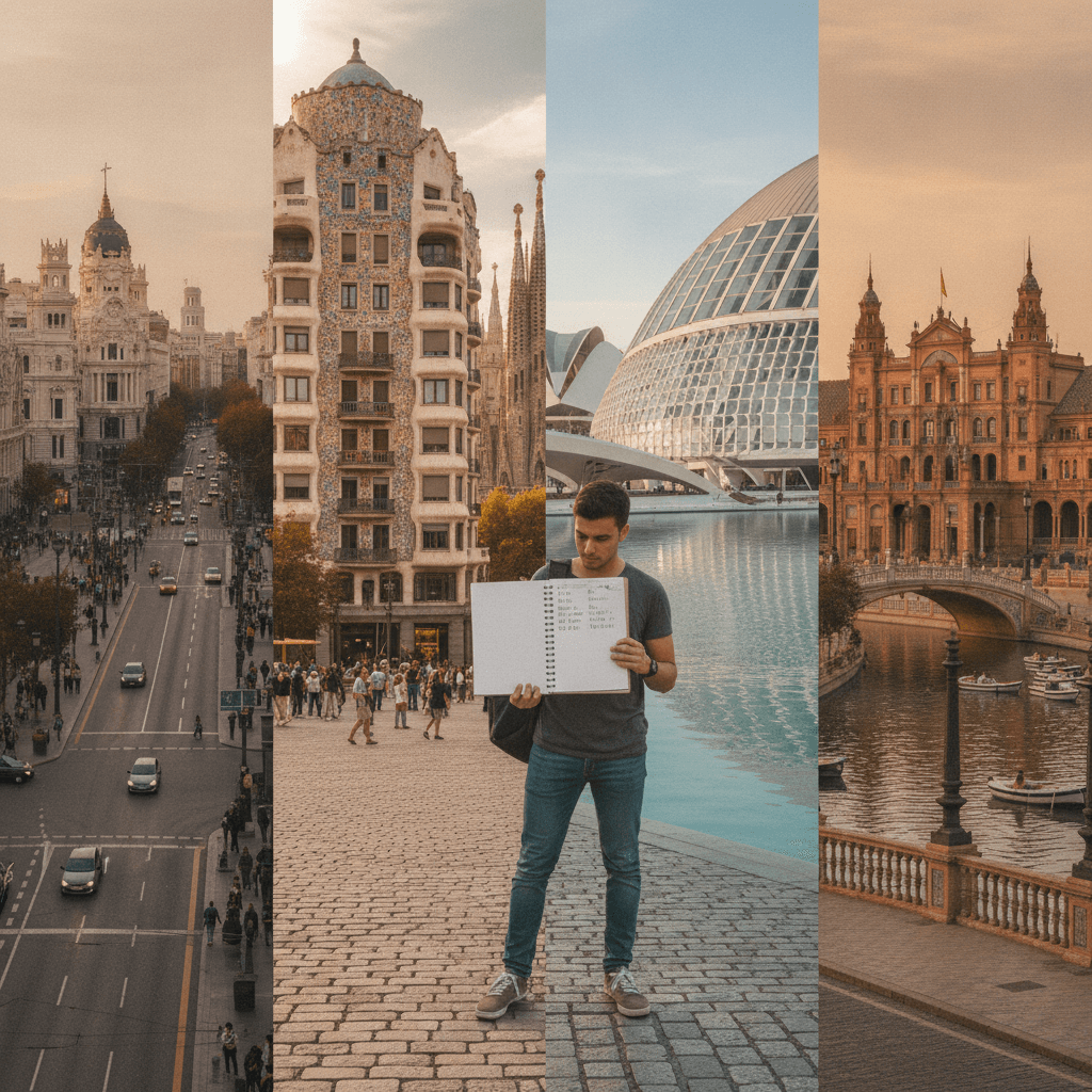 Coste de vida Erasmus en España 2026: comparativa Madrid, Barcelona, Valencia, Sevilla